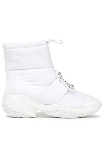 ROGER VIVIER Viv Run crystal-embellished quilted shell snow boots