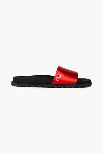ROGER VIVIER Slidy Viv crystal-embellished satin slides