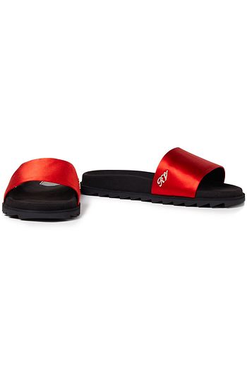 ROGER VIVIER Slidy Viv crystal-embellished satin slides