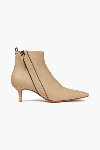 BRUNELLO CUCINELLI Ankle Boots aus Leder mit Zierperlen
