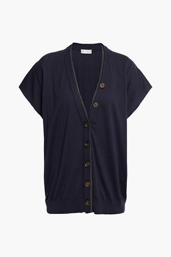 BRUNELLO CUCINELLI Bead-embellished cotton cardigan