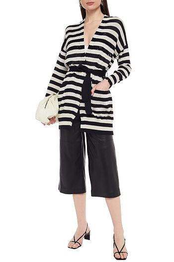 BRUNELLO CUCINELLI Embellished striped cotton cardigan