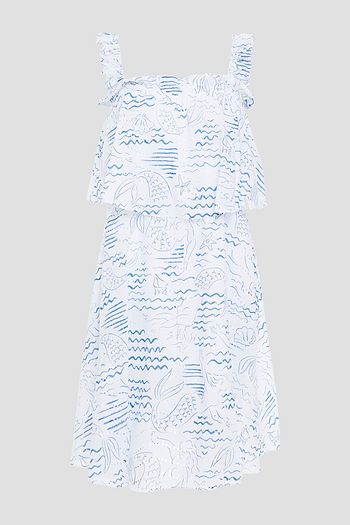 KENZO Ruffled printed broderie anglaise cotton dress