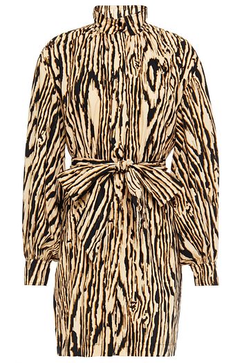 BAUM UND PFERDGARTEN Belted printed cotton-poplin mini dress