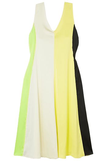 STINE GOYA Yara picot-trimmed paneled satin midi dress