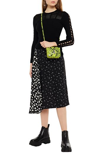 KENZO Pointelle-paneled cutout ribbed-knit sweater