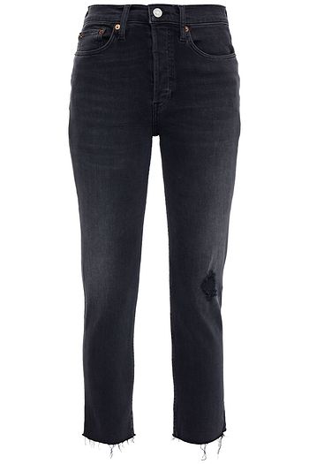 RE/DONE Cropped distressed high-rise skinny jeans