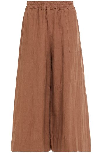 ACNE STUDIOS Cropped Hose mit weitem Bein aus Leinen