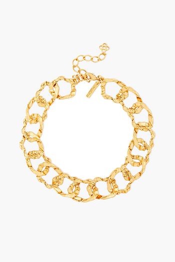 OSCAR DE LA RENTA Hammered gold-tone necklace