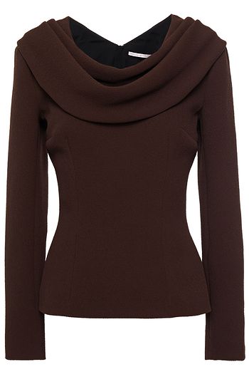 EMILIA WICKSTEAD Corinna draped textured-crepe top