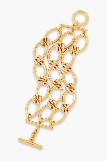 OSCAR DE LA RENTA Gold-tone crystal bracelet