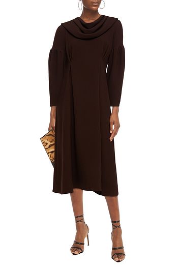 EMILIA WICKSTEAD Amelina draped textured-crepe midi dress