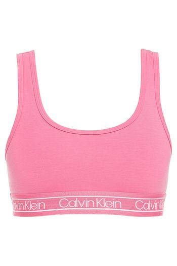 CALVIN KLEIN Monogram-trimmed stretch-cotton jersey bralette