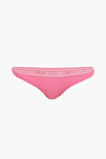CALVIN KLEIN Monogram-trimmed stretch-cotton jersey low-rise thong