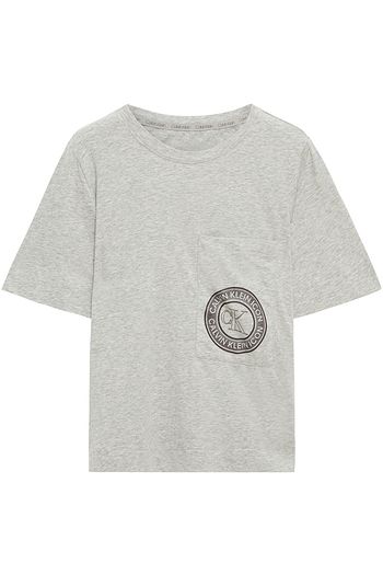 CALVIN KLEIN Printed mélange stretch-cotton jersey T-shirt