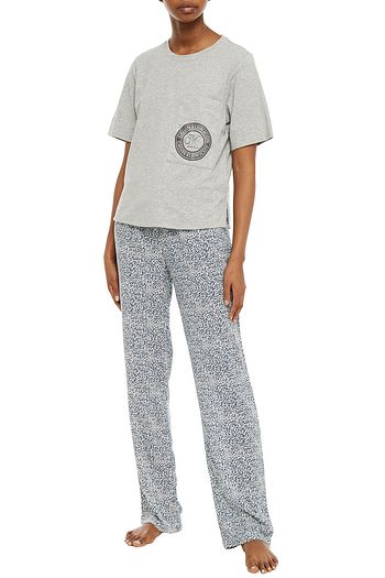 CALVIN KLEIN Printed mélange stretch-cotton jersey T-shirt