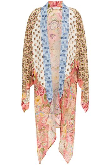 ANJUNA Paneled printed silk crepe de chine kimono