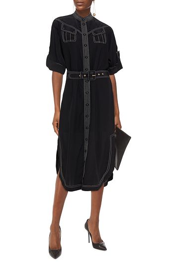 ZIMMERMANN Belted silk crepe de chine midi shirt dress