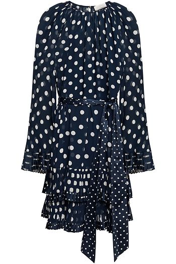ZIMMERMANN Tiered belted satin-trimmed polka-dot chiffon mini dress
