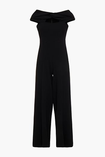 EMILIA WICKSTEAD Glenna cutout wool-crepe wide-leg jumpsuit