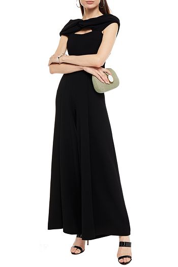 EMILIA WICKSTEAD Glenna cutout wool-crepe wide-leg jumpsuit