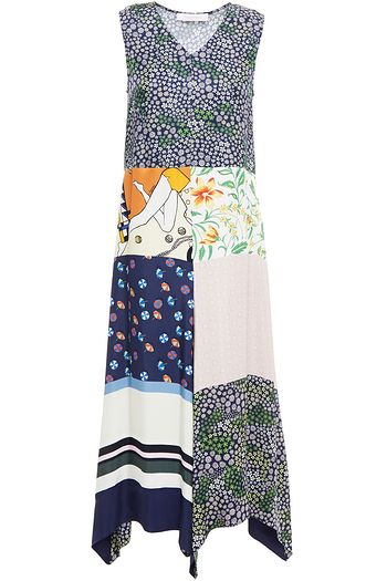 SEE BY CHLOÉ Patchwork-effect printed cady midi dress