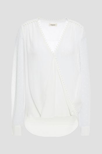 L'AGENCE ラップ風 フィルクーペ&シルククレープデシン トップス