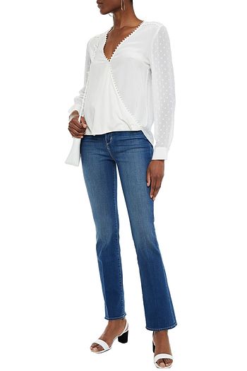 L'AGENCE ラップ風 フィルクーペ&シルククレープデシン トップス