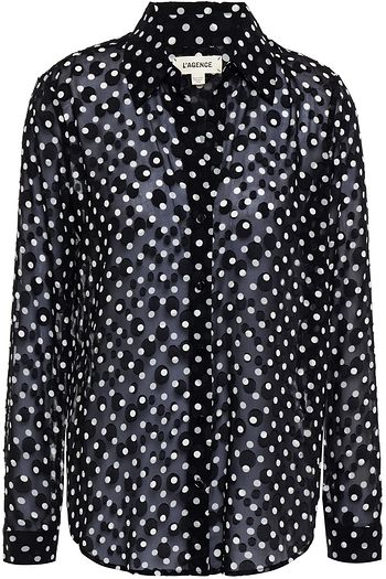 L'AGENCE ポルカドットフィルクーペシフォン シャツ