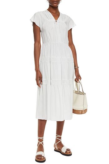 SEE BY CHLOÉ Tiered charmeuse midi dress