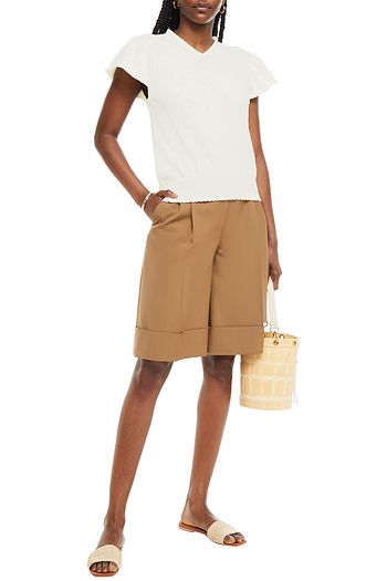 SEE BY CHLOÉ Gathered pointelle-knit top