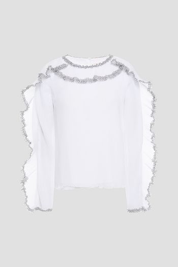 SEE BY CHLOÉ Ruffled plissé-georgette blouse
