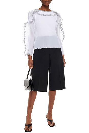 SEE BY CHLOÉ Ruffled plissé-georgette blouse
