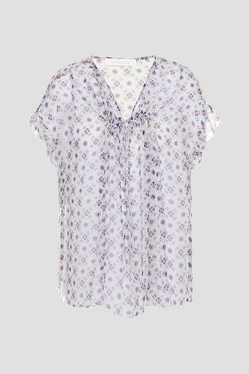 SEE BY CHLOÉ Gathered printed silk-chiffon top
