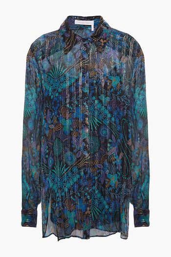 SEE BY CHLOÉ Printed metallic silk-blend georgette shirt