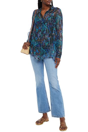 SEE BY CHLOÉ Printed metallic silk-blend georgette shirt