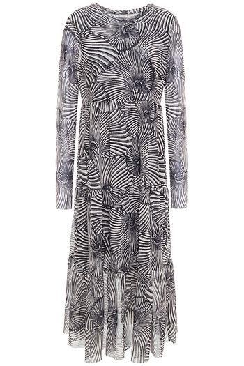 BAUM UND PFERDGARTEN Jocelina gathered printed stretch-mesh midi dress