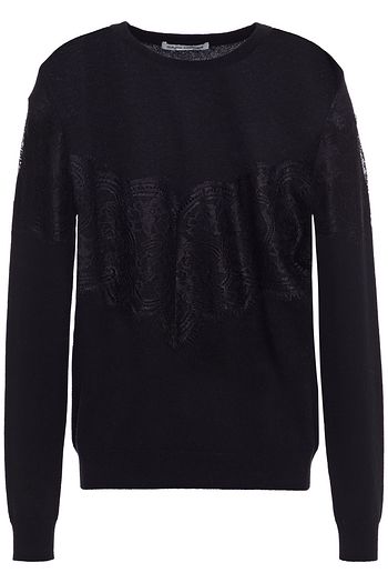 AUTUMN CASHMERE Lace-paneled cashmere sweater
