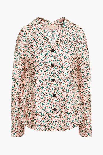 MARNI Bedrucktes Hemd aus Seiden-Twill