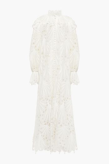 ZIMMERMANN Glassy Bubble ruffled broderie anglaise linen maxi dress