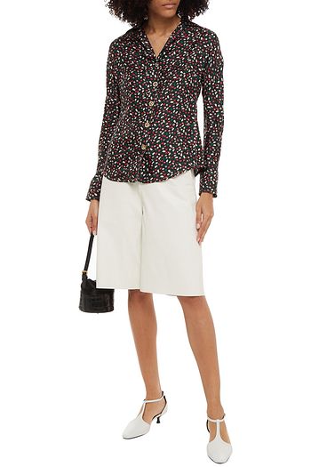MARNI Hemd aus Seiden-Twill mit floralem Print