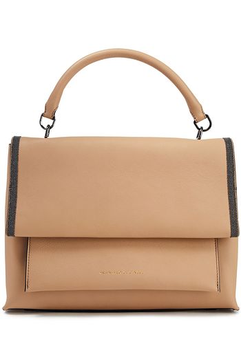 BRUNELLO CUCINELLI Tote Bag aus Leder mit Zierperlen
