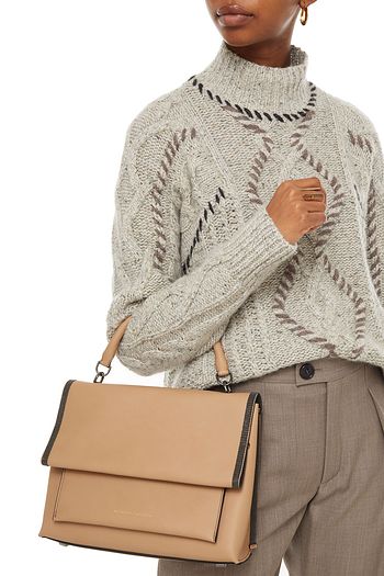 BRUNELLO CUCINELLI Tote Bag aus Leder mit Zierperlen