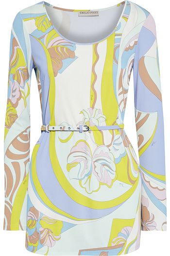 EMILIO PUCCI Belted printed jersey top