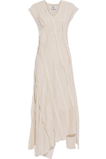 ACNE STUDIOS Asymmetrisches Midikleid aus Georgette, Baumwoll-Voile und Crêpe de Chine