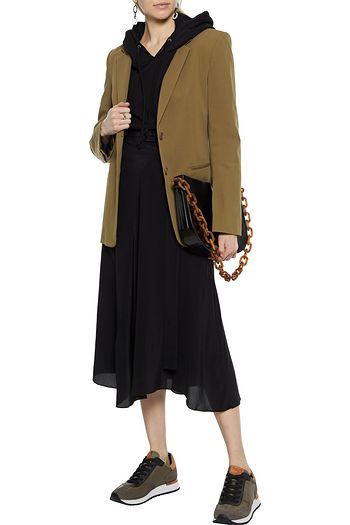 ACNE STUDIOS Midirock aus Crêpe de Chine aus Seide mit Zierknöpfen