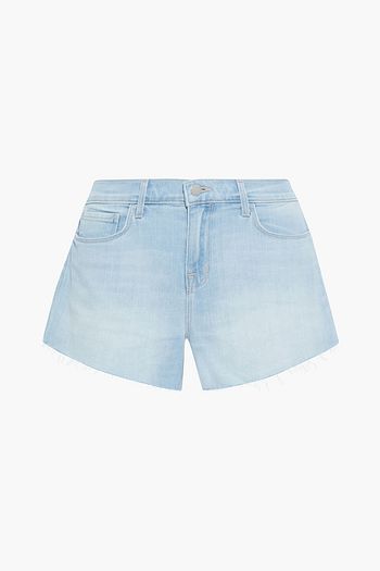 L'AGENCE Audrey frayed denim shorts