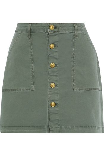 L'AGENCE Dora button-detailed denim mini skirt