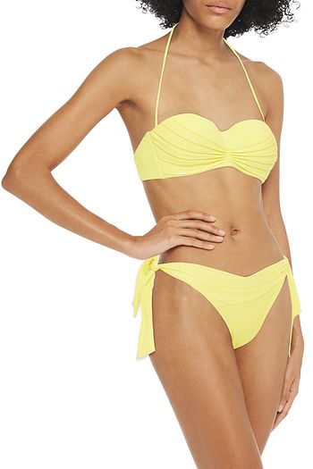 LA PERLA Sequin-embellished halterneck bikini top