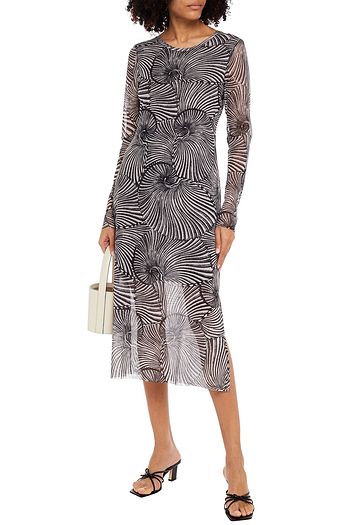 BAUM UND PFERDGARTEN Printed stretch-mesh midi dress